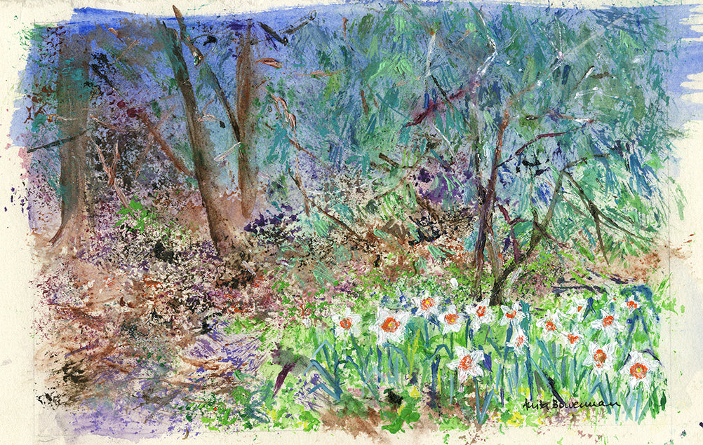 Daffodils in Spring (Original Painting, Unframed)