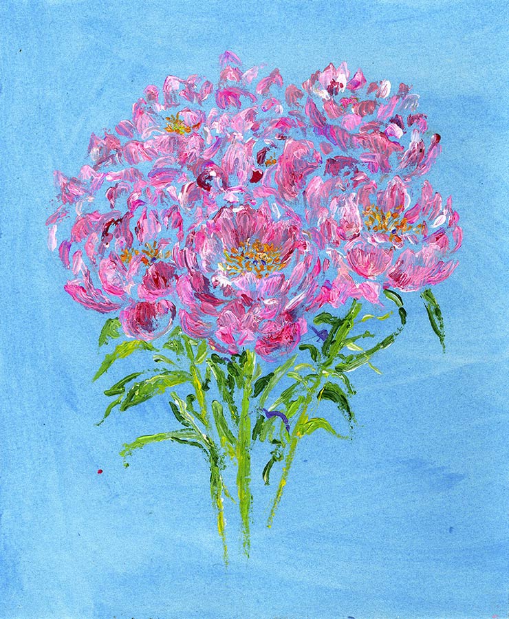 Peony Bouquet of Flowers (Open Edition Giclée Print)