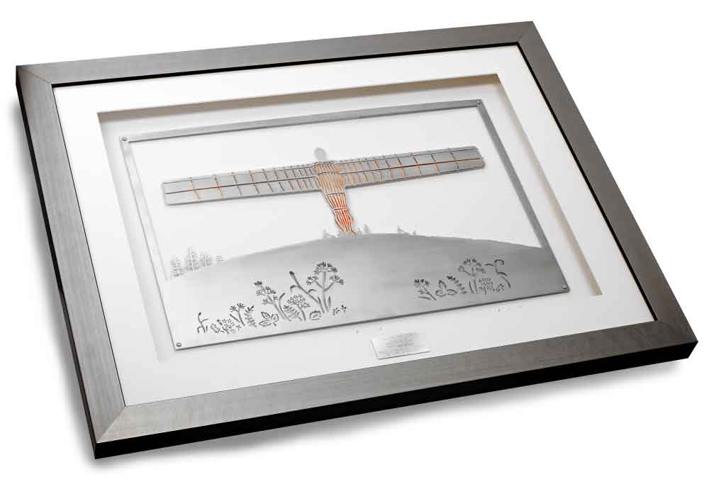 Angel of the North, framed limited edition stainless steel artwork