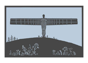 Angel of the North paper cut in grey, unframed Giclée limited edition print