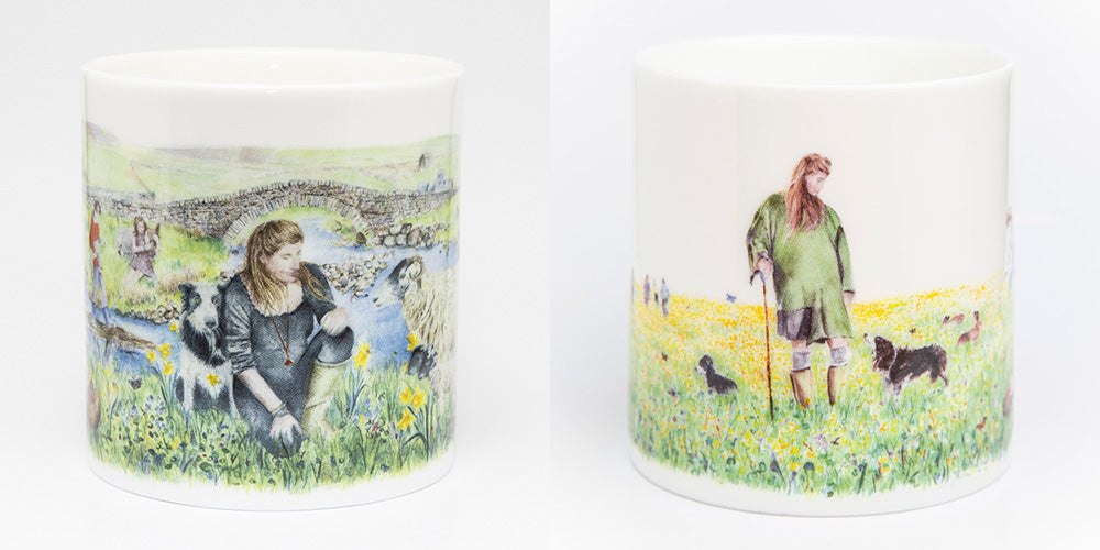 Yorkshire Shepherdess Collection Bone China Mugs