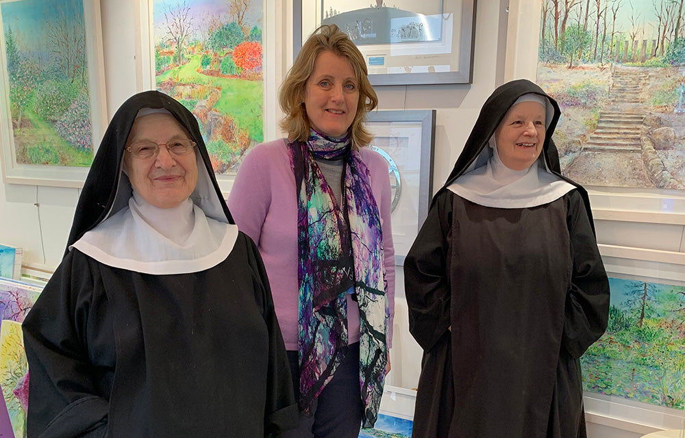 The day two nuns from Stanbrook Abbey called in to my Dove Tree Art Gallery and Studio in Harrogate.