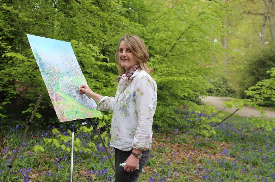 Anita Bowerman painting at RHS Garden Harlow Carr
