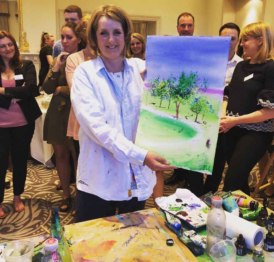 Anita Bowerman with guests at Rudding Park event