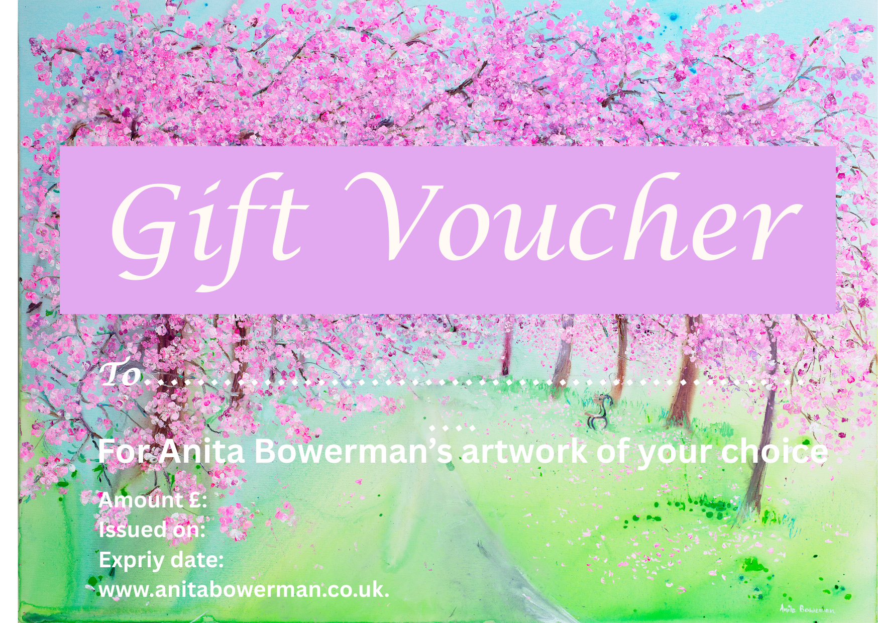 Anita Bowerman Artist Gift Vouchers