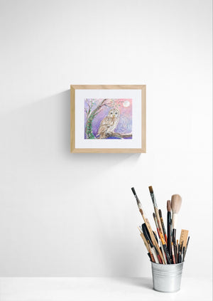 Owl in Moonlight (Original, unframed)
