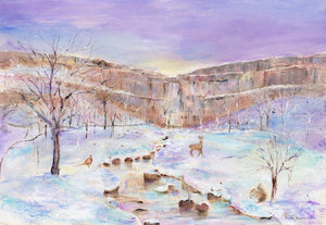 Malham Cove in Winter (Original Painting, Unframed)