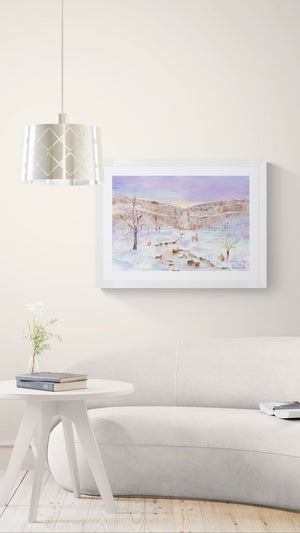 Malham Cove in Winter (Original Painting, Unframed)