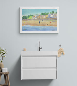 Filey in Summer - (Original Framed Matt white)