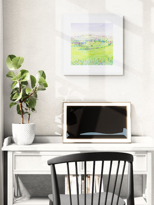 Yorkshire countryside in sunshine (Original in white matt frame)