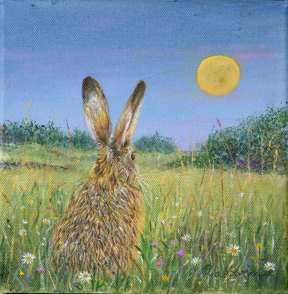 The Moon Hare (Original Canvas - framed)