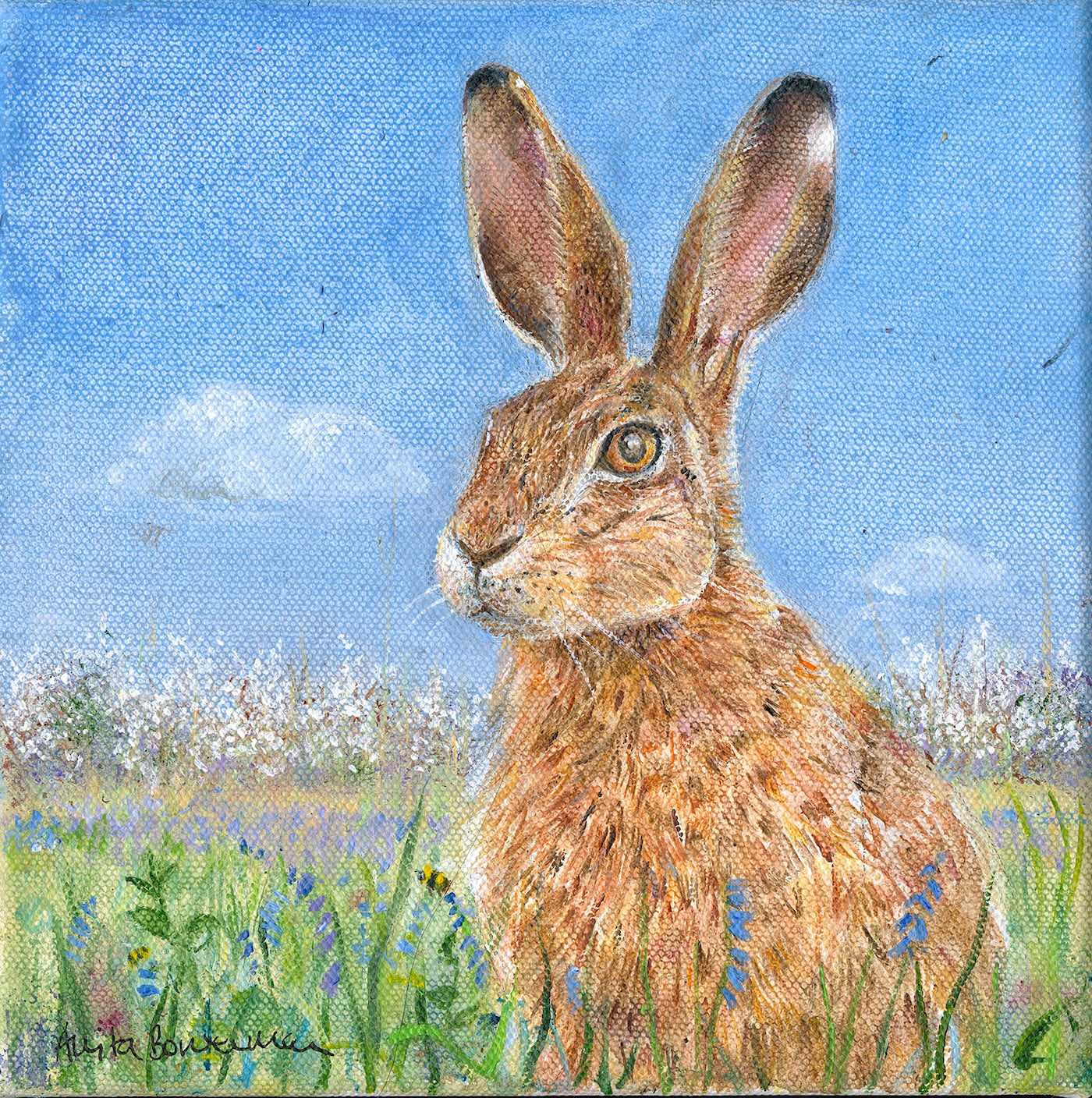 A Pause in the Meadow (Original canvas, framed)