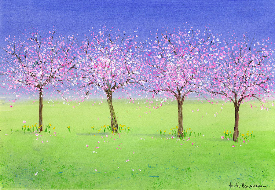 Cherry Blossom Dance (Original Painting, Unframed)