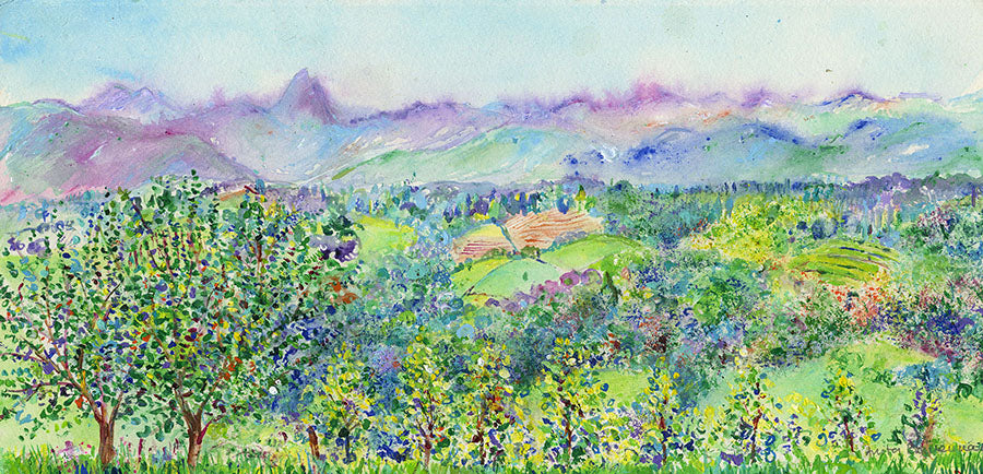 Harmonious Colours in the French Pyrenes (Original Painting, Unframed)