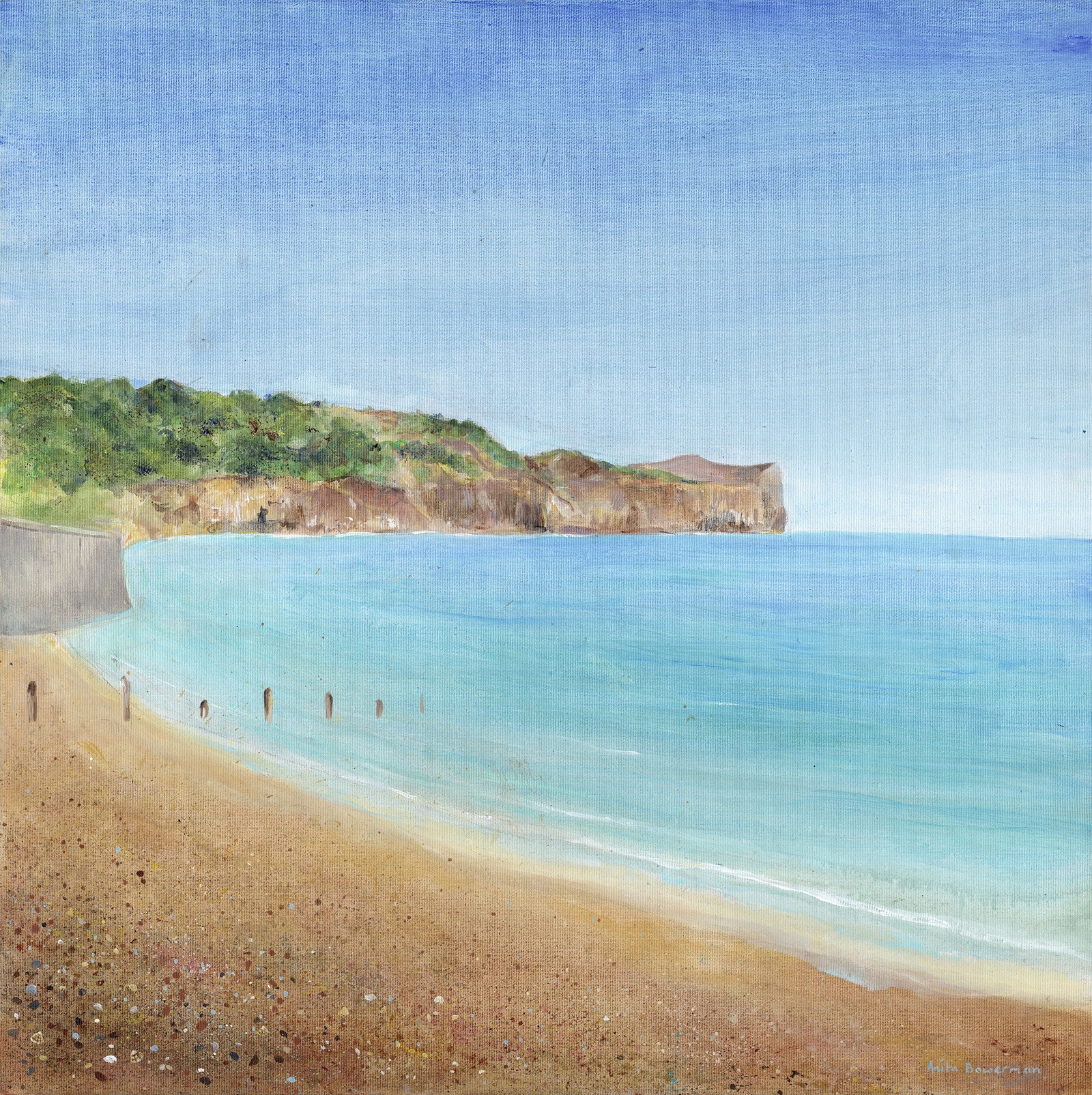 Morning Serenity at Sandsend Beach - Original Canvas unframed painting