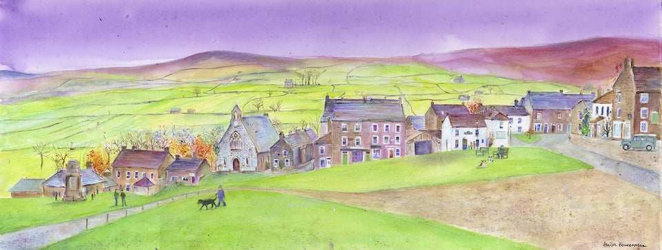 Reeth bathed in autumn light - Limited Edition Print