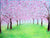 Pink Hues of Cherry Blossom Flowers (Original Painting, Unframed)