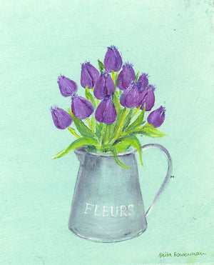 Purple Spring Tulips (Original, framed)
