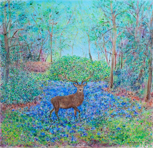 Stag in Woodland (Original unframed)