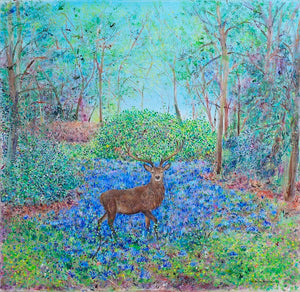 Stag in Woodland (Original unframed)