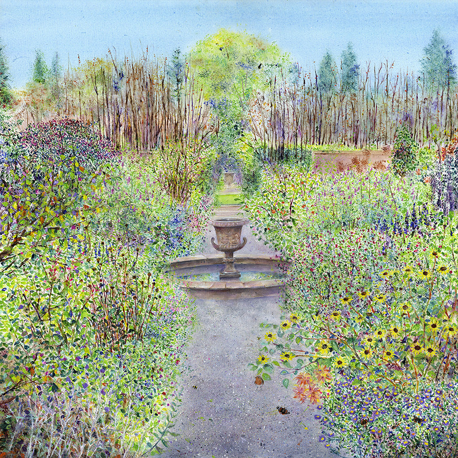 The Autumn Garden at Newby Hall (Original Painting, Unframed)