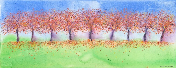 Vivid Hues of Autumn Trees (Original unframed)