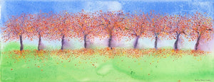Vivid Hues of Autumn Trees (Original unframed)