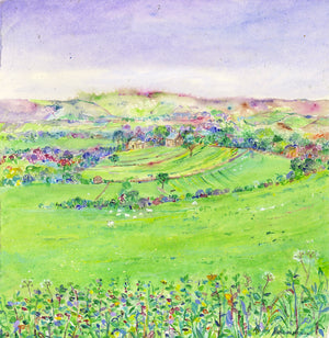 Yorkshire countryside in sunshine (Original in white matt frame)