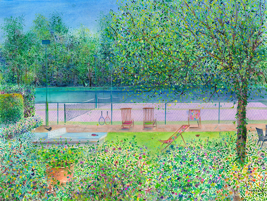 A Summer’s Day at the Outdoor Tennis Courts (Limited Edition Giclée Print)