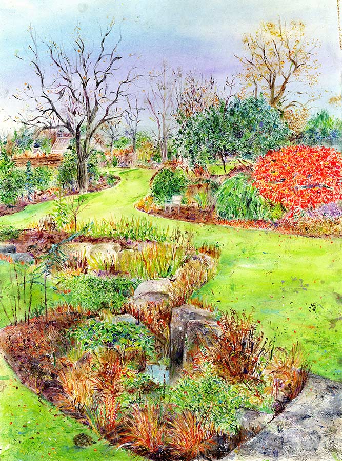The Tarn at RHS Garden Harlow Carr, November (5 x Greetings Cards)