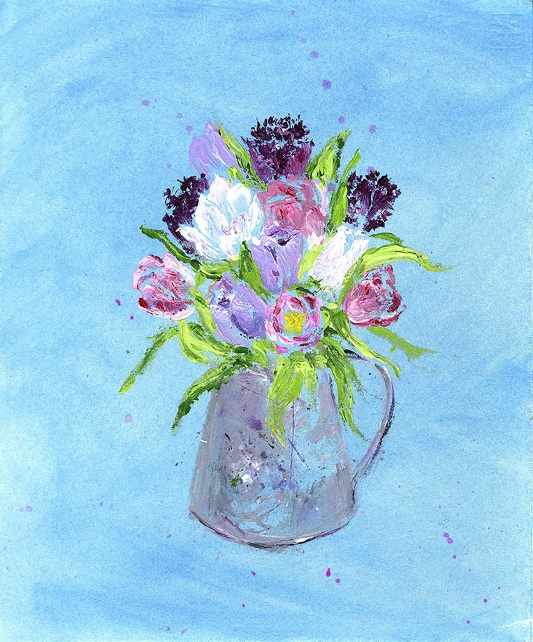 A Jug of Delicate Tulip Flowers (Open Edition Giclée Print)
