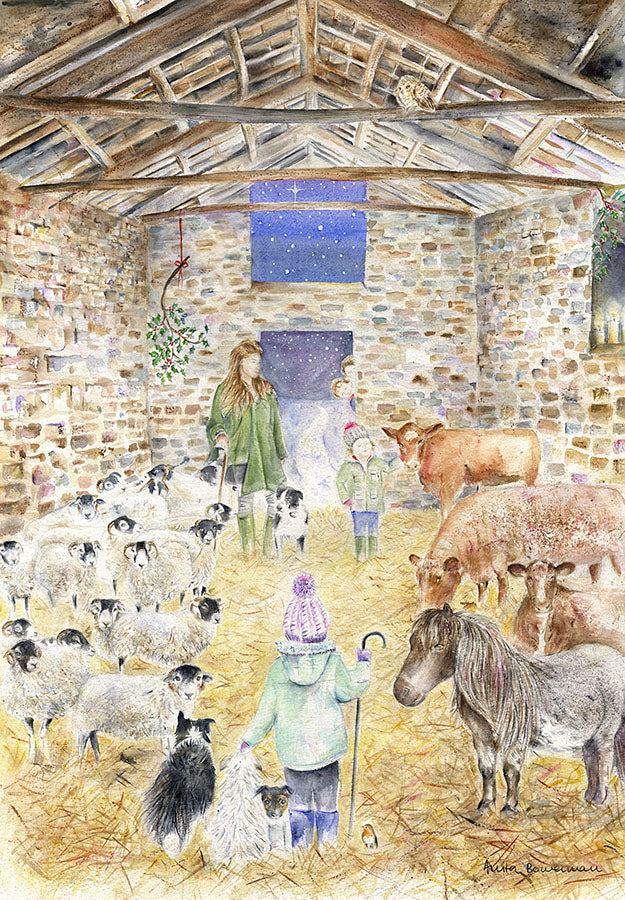 Amanda Owen The Yorkshire Shepherdess in an Ancient Barn at Ravenseat - No Helicopter (Limited Edition Giclée Print)