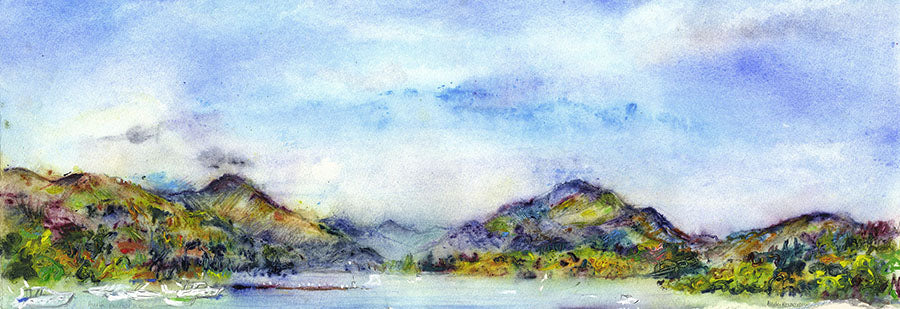 Lakeside Tranquility (Original Painting, Unframed)