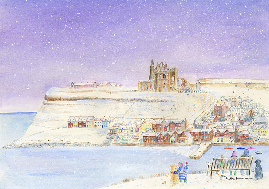 Magical Snowfall Over Whitby, Yorkshire (Original Painting, Unframed)
