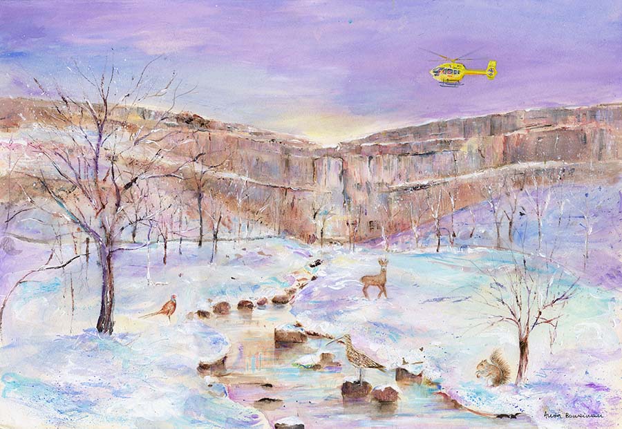 Malham Cove in Winter (Original Painting, Unframed)