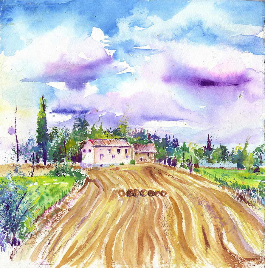 French Farmhouse (Original Painting, Unframed)
