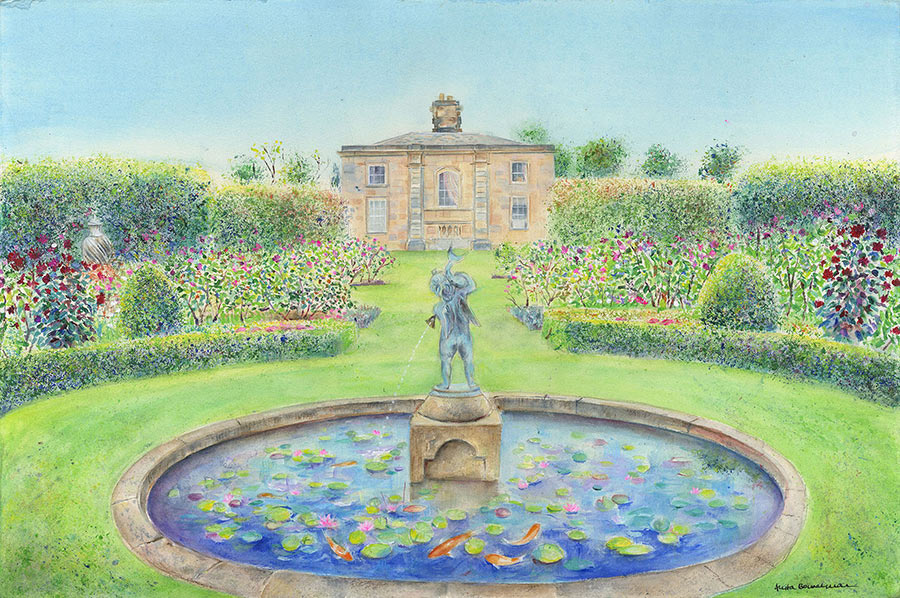 The Lily Pond in the Walled Garden Castle Howard Original Painting Framed