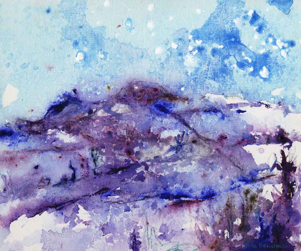 Almscliffe Crag, unframed original painting