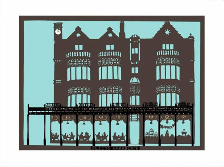 Bettys Harrogate, unframed original paper cut