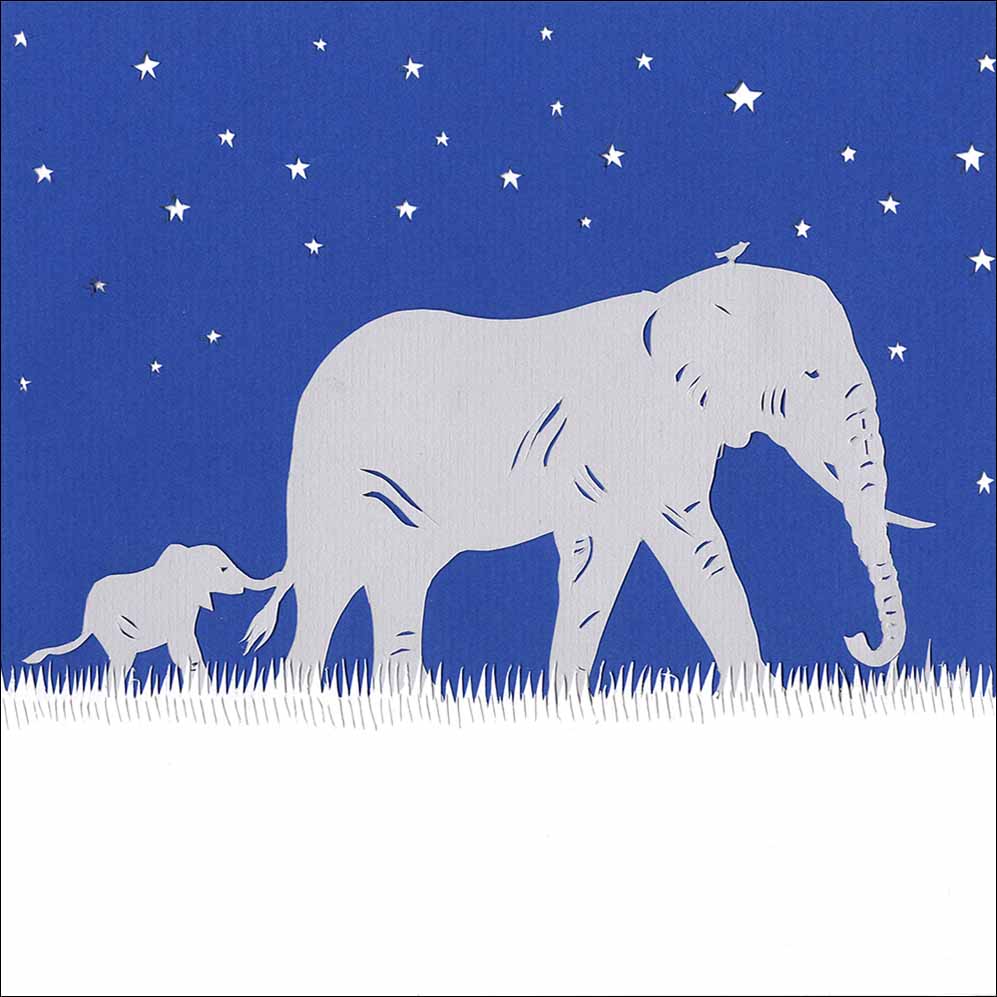 Elephants Under the Stars, unframed giclée limited edition print