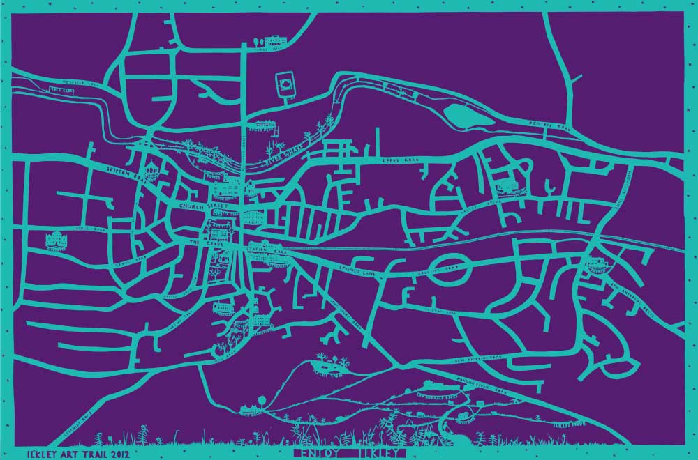 Enjoy Ilkley Map, unframed Giclée limited edition print
