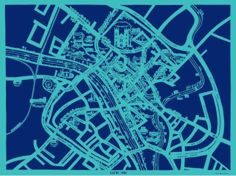 Enjoy York Map, unframed Giclée limited edition print