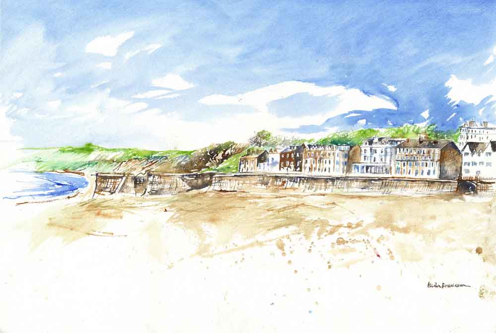 Filey from the Beach, unframed original painting