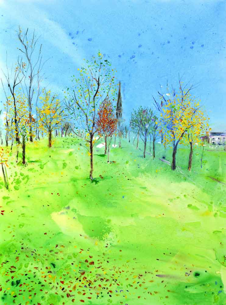 Harrogate in the Fall, unframed original painting