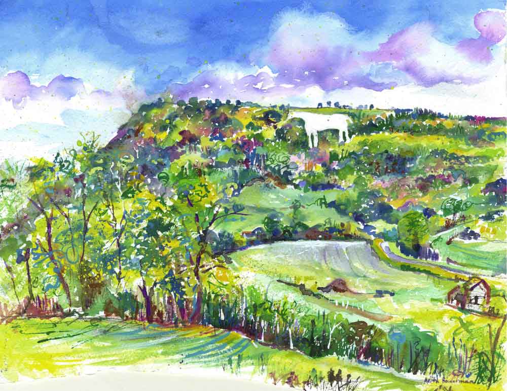 Kilburn White Horse, unframed original painting