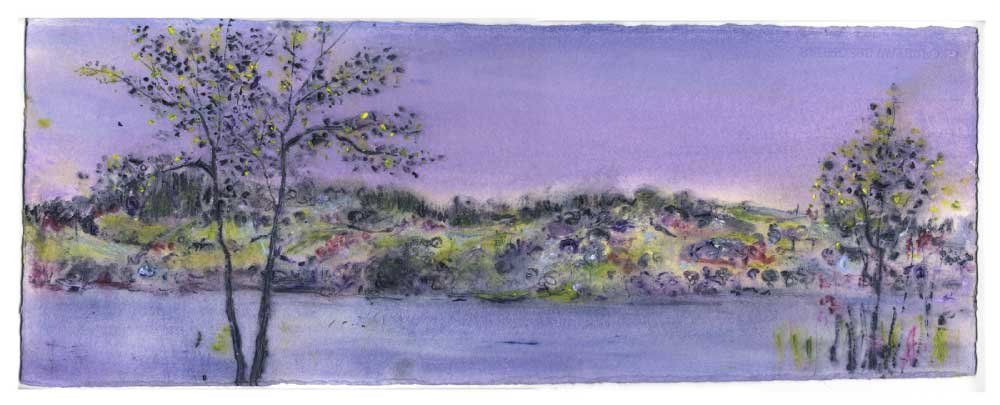 Lake Scene, unframed original painting