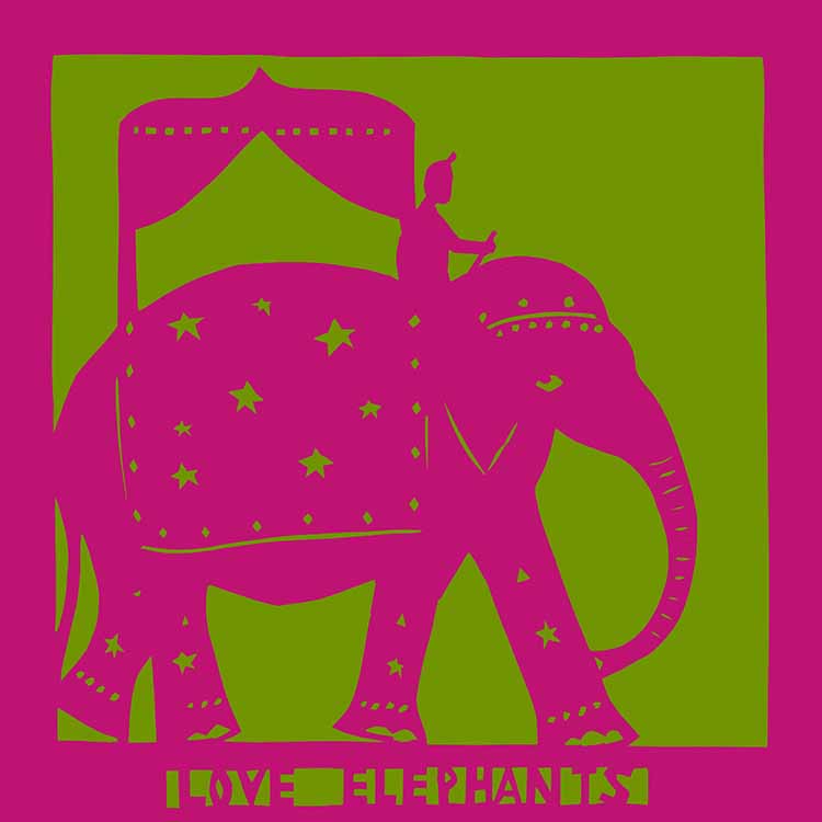 Love Elephants, unframed mounted Giclée limited edition print