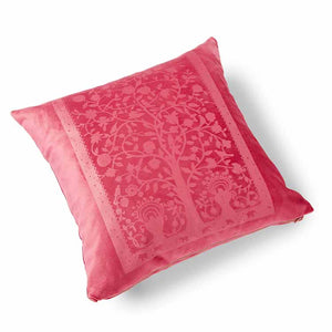 Paradise Velvet Cushion 46 x 46cm rasberry pink with pink print 