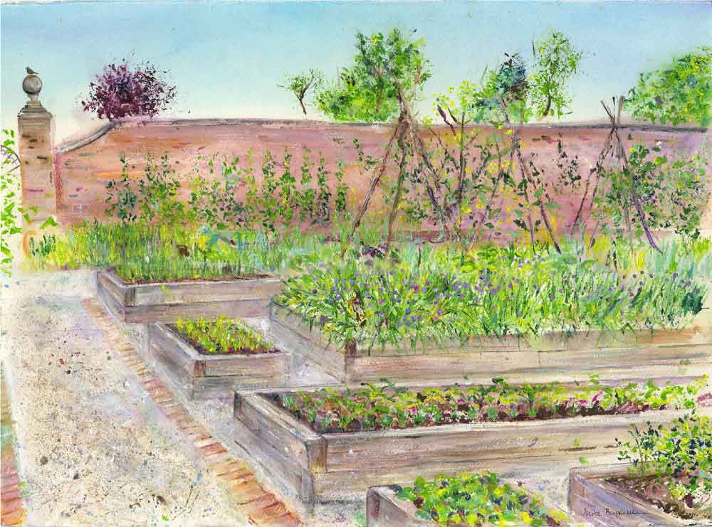 Rudding Park Kitchen Garden, unframed Giclée limited edition print