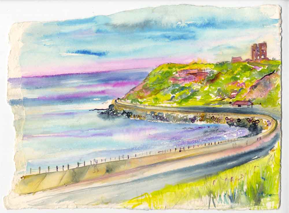 Scarborough Castle, unframed original painting